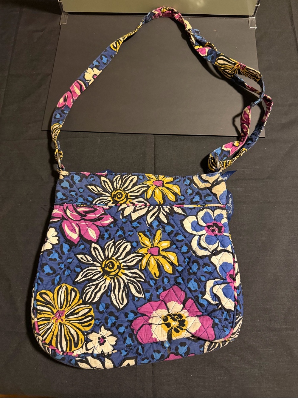 Vera Bradley Quilted Floral Crossbody Bag - Blue/Pink - Picture 2 of 3